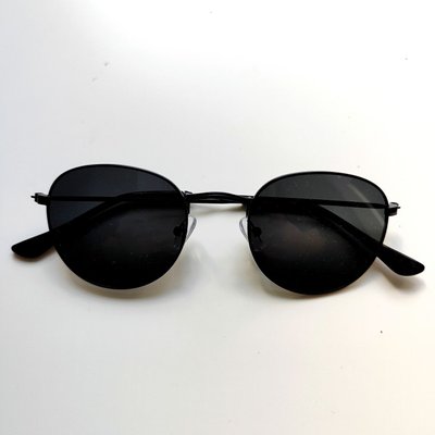Солнцезащитные очки авиаторы/капельки мужские в металлической оправе черные 240722 фото