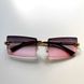 Сонцезахисні окуляри жіночі прямокутні напівпрозорі Glod-Grey Pink02 33333 фото