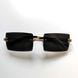 Сонцезахисні окуляри жіночі прямокутні напівпрозорі Gold Black03 33333 фото